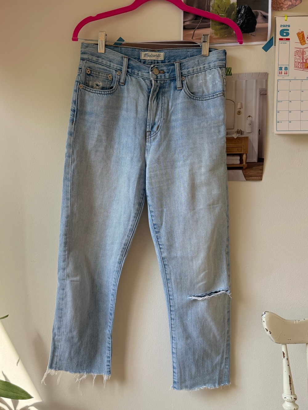 Madewell Perfect Summer Jean Light Blue Distressed Jeans 25